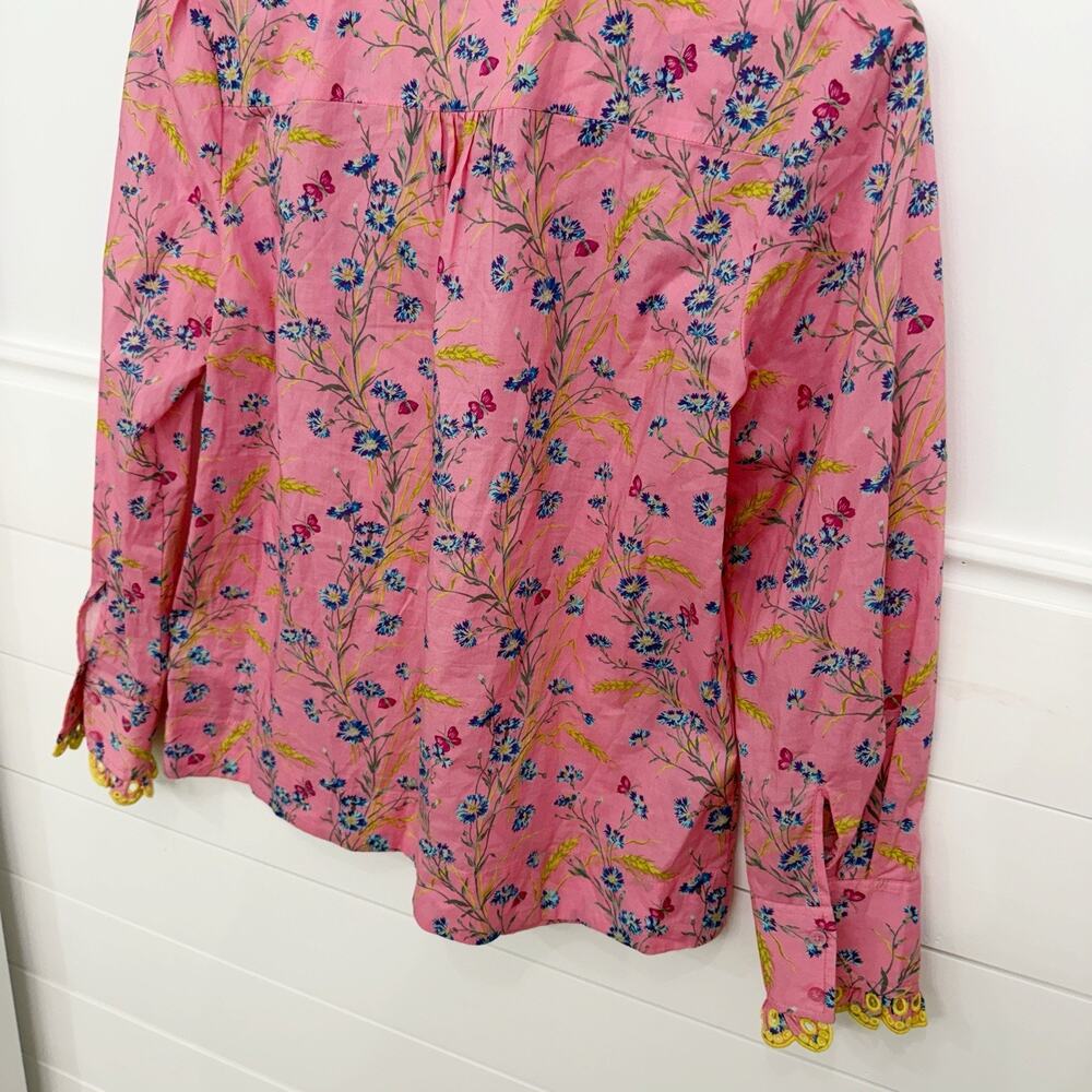 Women’s J. Crew Poplin Ruffle Blouse In Pink Liberty Size M?* - Picture 6 of 8